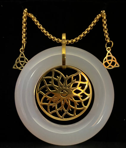 White Jade Healing Place Crest Golden 28in Chain