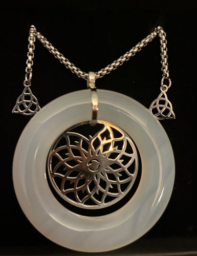 White Jade Healing Place Crest Silver