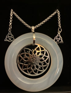 White Jade Healing Place Crest Silver
