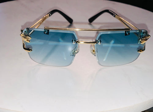 Golden Fashion Frames Teal Lens