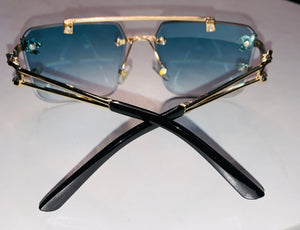 Golden Fashion Frames Teal Lens