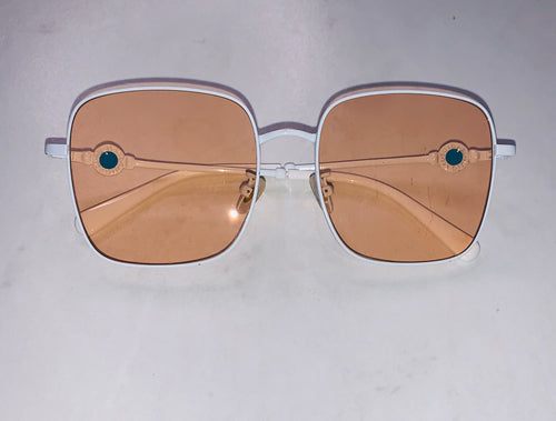 White Fashion Frames Rose/Pink Lens
