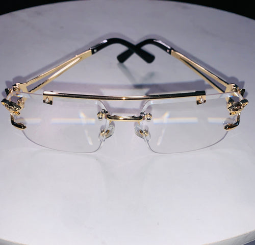 Golden Fashion Frames Clear Lens