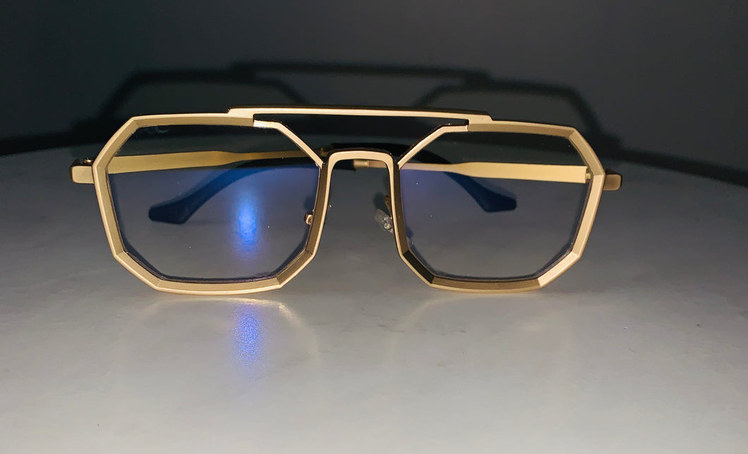 Golden Octa Frames Clear