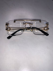 Golden Fashion Frames Clear Lens