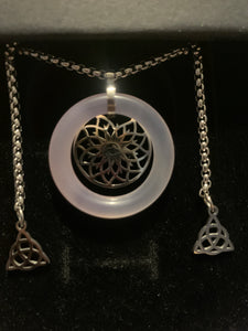 Lavender Jade 3cm Silver Chain